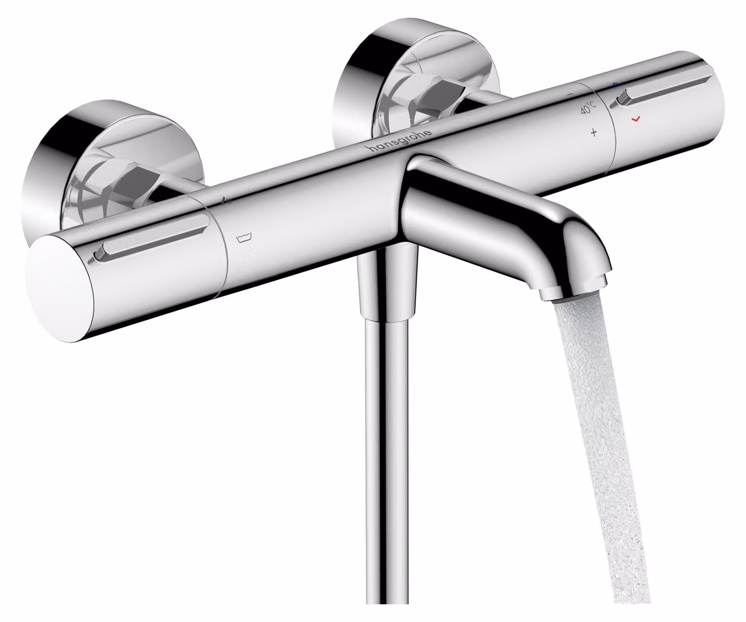 hansgrohe Ecostat élément thermostatique pour baignoire, saillie 177mm, apparent, 2 consommateurs, 13347000, 13347000
