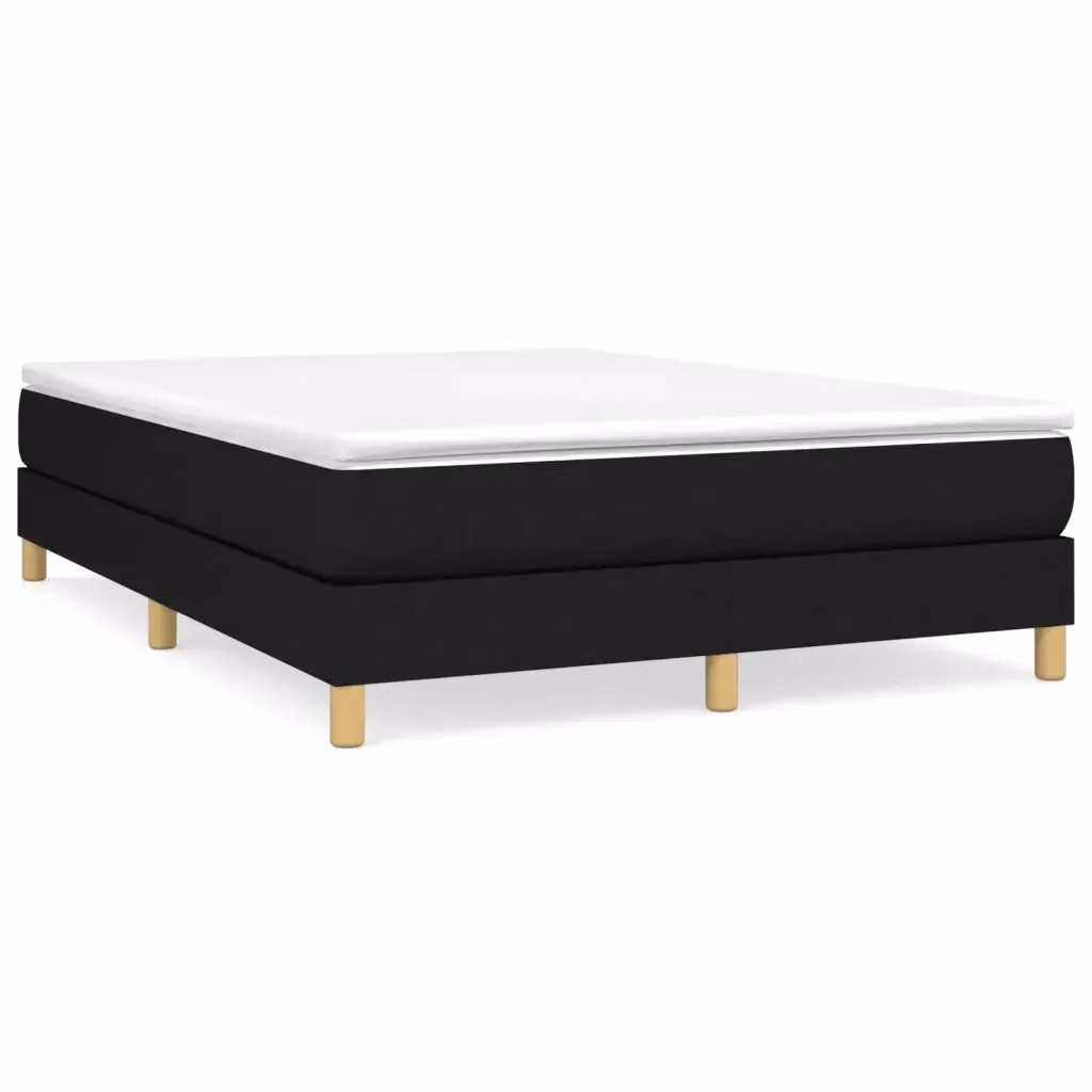Letto Ibrido vidaXL con Giroletto a Molle e Materasso in Tessuto Nero e Bianco L/P: 140 x 200 cm, H: 203 cm – 2