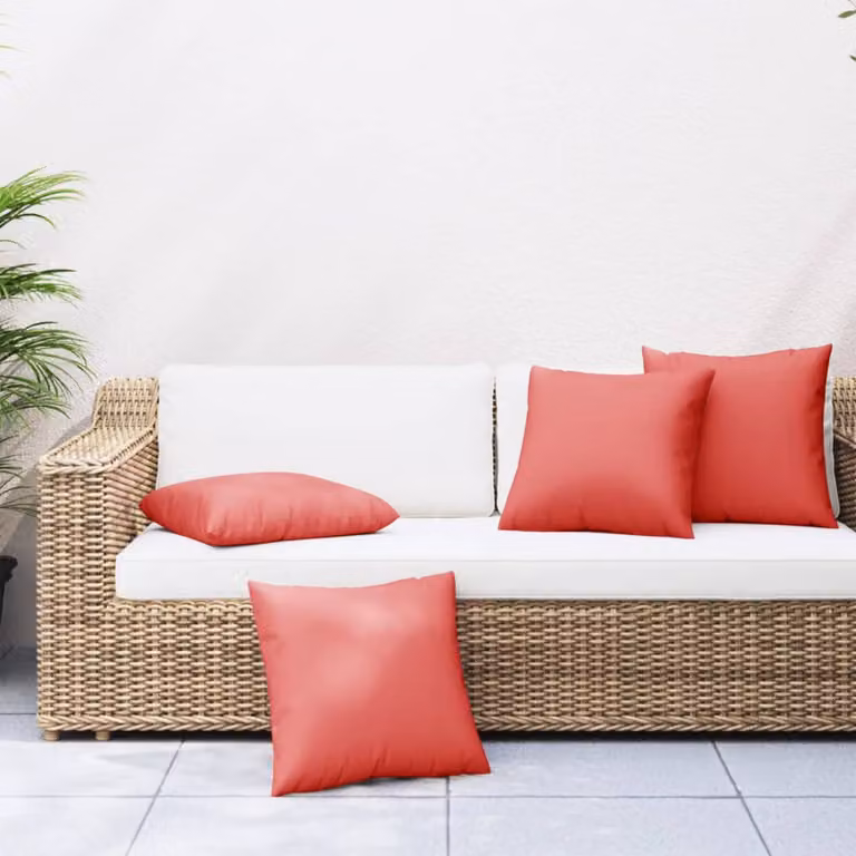 Set di 4 cuscini quadrati vidaXL rossi in tessuto idrorepellente, L/P: 50 x 50 cm