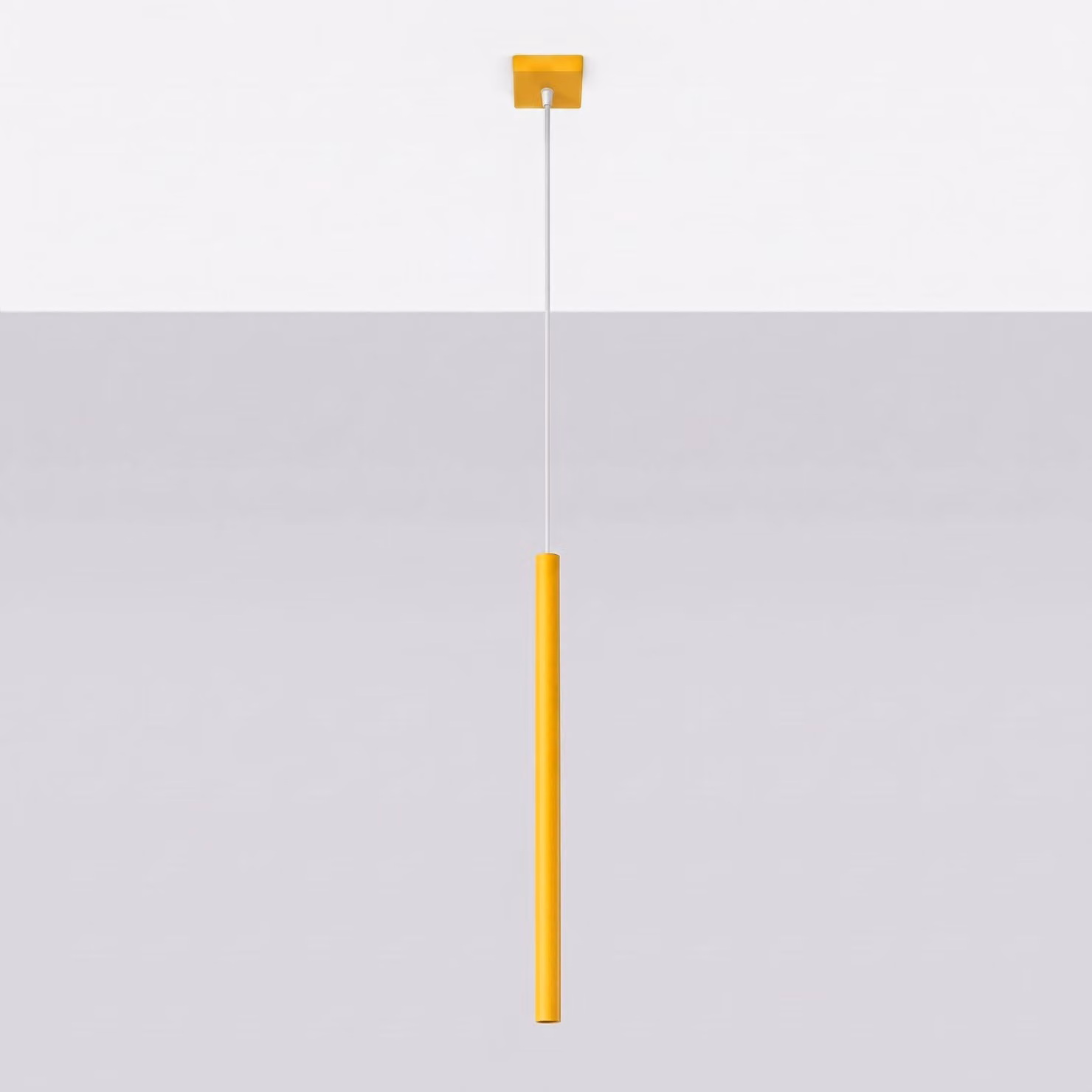 Lampada a sospensione PASTELO 1 gialla 1xG9 8W acciaio 120x8x8 cm Sollux Lighting