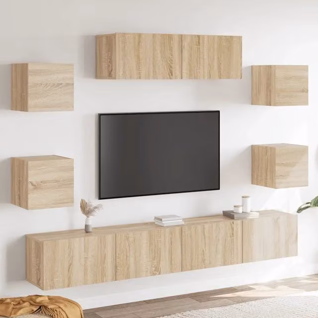 Set di Mobili Porta TV 7 pz Rovere Sonoma in Legno Multistrato 3114520