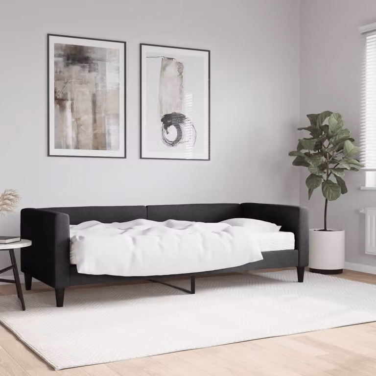Maison Exclusive - Divano letto con materasso nero 80x200 cm in tessuto
