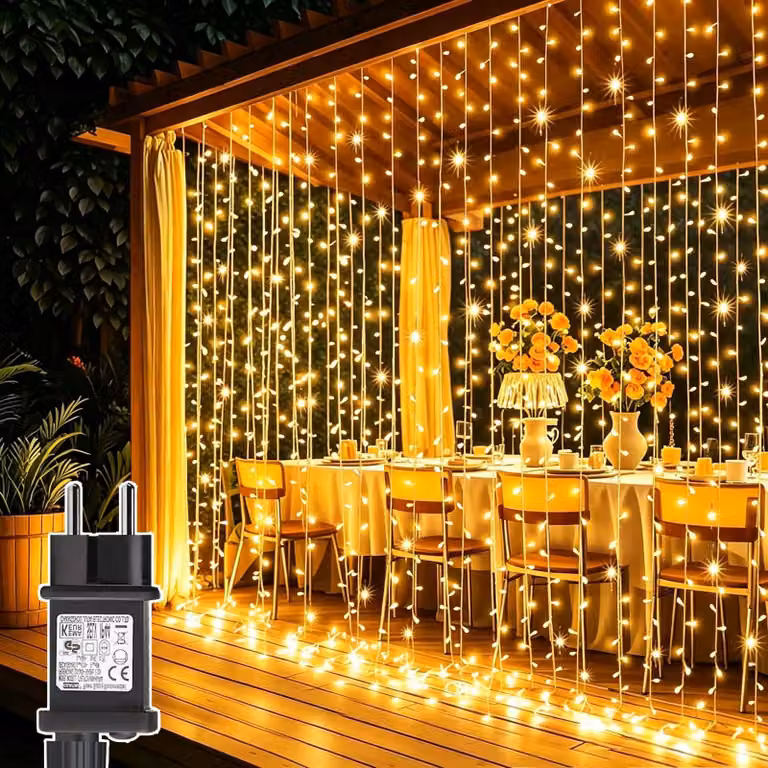 Tenda luminosa, dimensioni 3x3 metri, 300 LED, 8 modalità, grado di protezione IP65, con spina