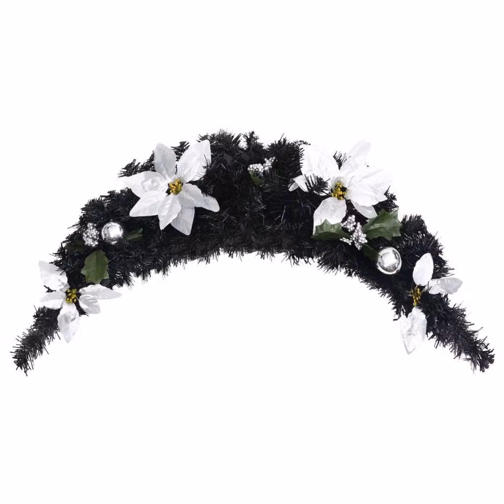 The Living Store Arco di Natale con luci LED nero 90 cm PVC