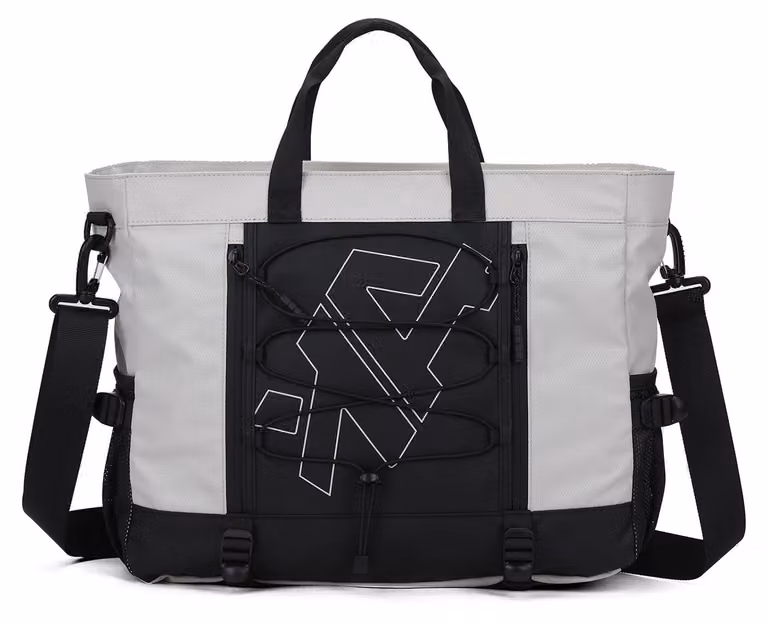 Aoking, borsa a tracolla unisex, grigia e nera, con tracolla regolabile