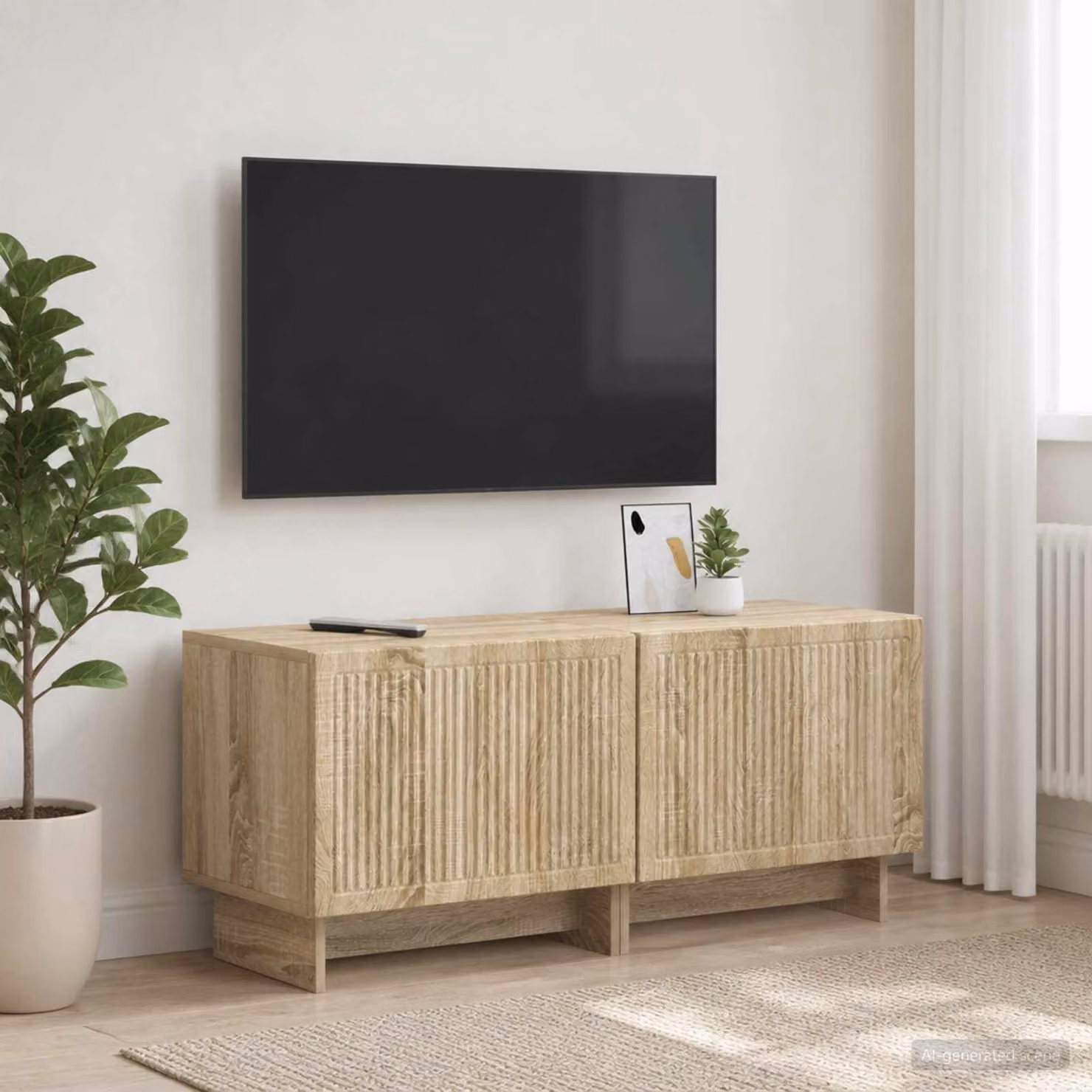 Mobile TV vidaXL in legno ingegnerizzato color rovere sonoma marrone con scomparti multimediali per il tuo soggiorno