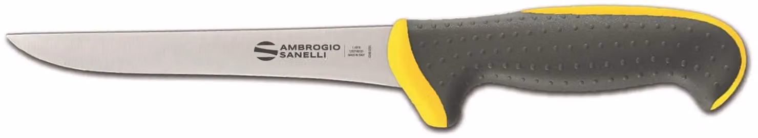 Coltello disosso stretto, lama cm 16, colore giallo, linea Tecna