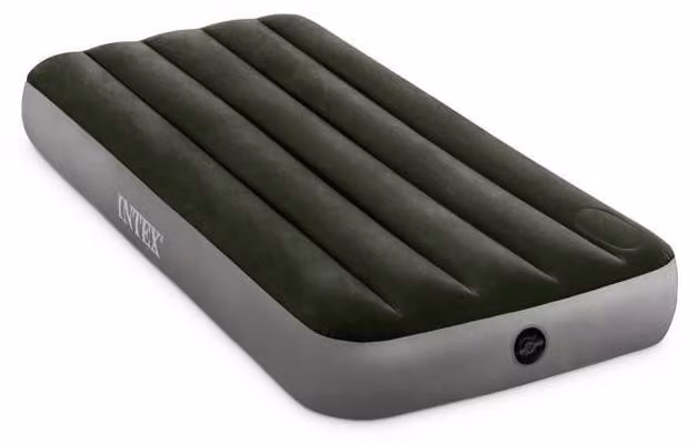 Materasso gonfiabile da campeggio INTEX Downy FT 64760, per una persona, con pompa a pedale, 76 x 191 x 25 cm, colore blu