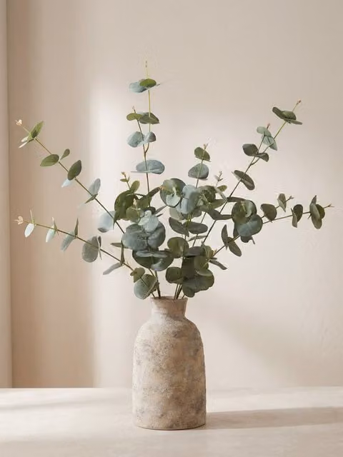 Fiore artificiale eucalipto Eus-verde Kenay Home, verde e bianco, da tavolo