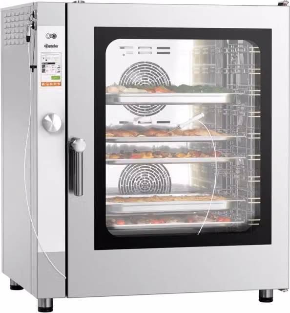 Forno combinato a vapore elettrico Bartscher Silversteam P-10111D in acciaio inox color argento con incasso e display LED