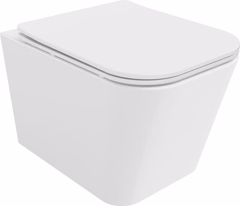 Mexen Teo vaso wc Rimless con copriwater a chiusura rallentata slim, duroplast, bianco lucido - 30850600