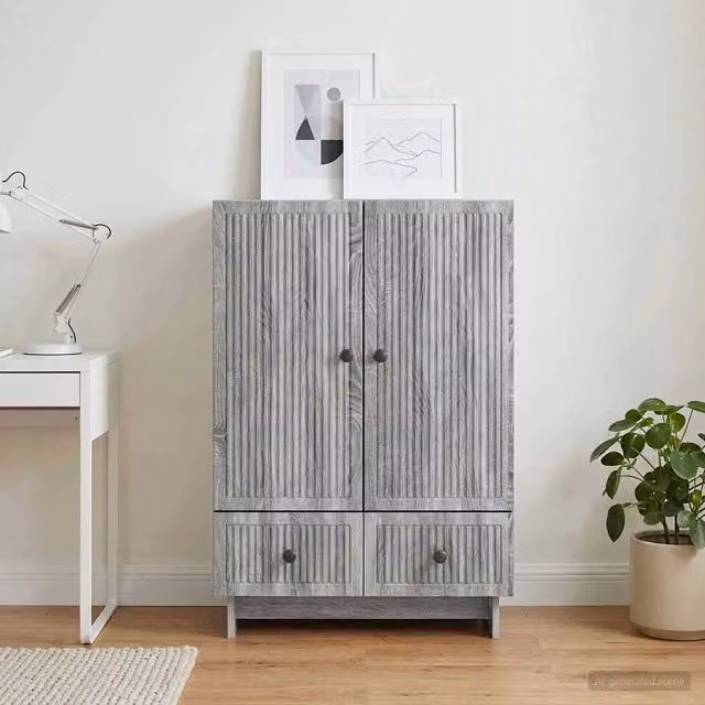 Credenza Sonoma grigia vidaXL in legno ingegnerizzato L: 66 cm, P: 34,5 cm, H: 95 cm – 1