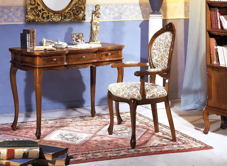 Schreibtisch Sekretär Schreibtische Italienische Möbel Tisch Stuhl Set Büro 2tlg