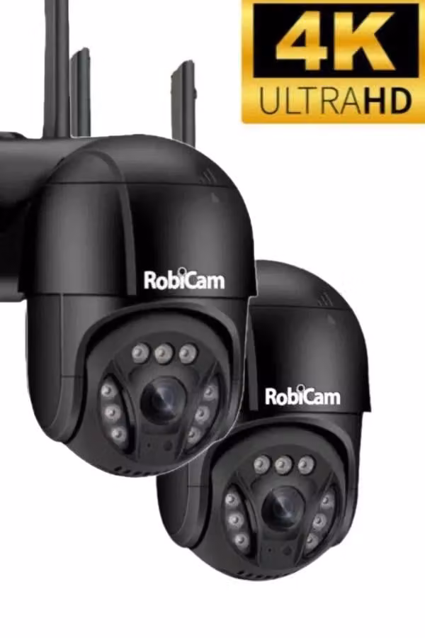 2 telecamere, 8MP, 4K, nere, RobiCam, iCsee, A13, Ultra HD