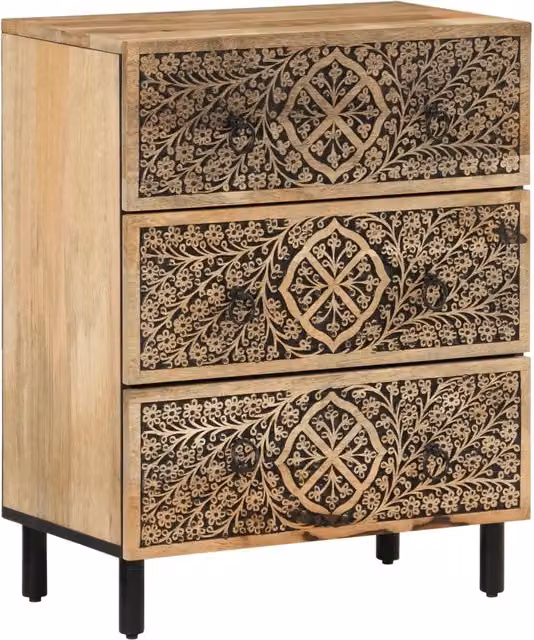 Credenza | Madia | Buffet da pranzo | Armadio da pranzo 60x33x75 cm in Legno Massello di Mango