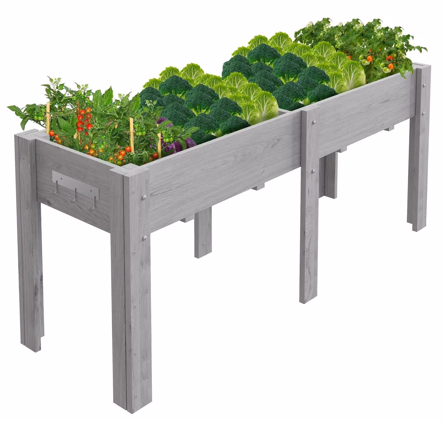 Fioriera rialzata su gambe - Vaso da fiori in legno, dimensioni 182,88 x 58,42 x 76,2 cm - Con inserto - Adatto per interni ed esterni - Tavolo da coltivazione rialzato
