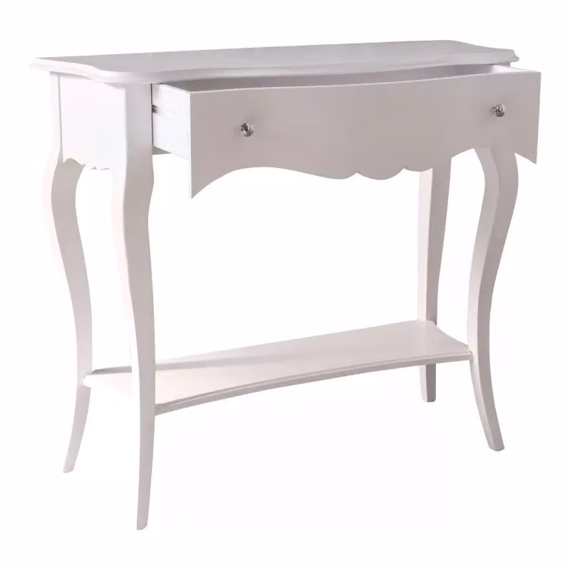 Consolle classica in legno bianco con 1 cassetto Mobili 2G L/P/H: 101 x 40 x 89 cm – 1