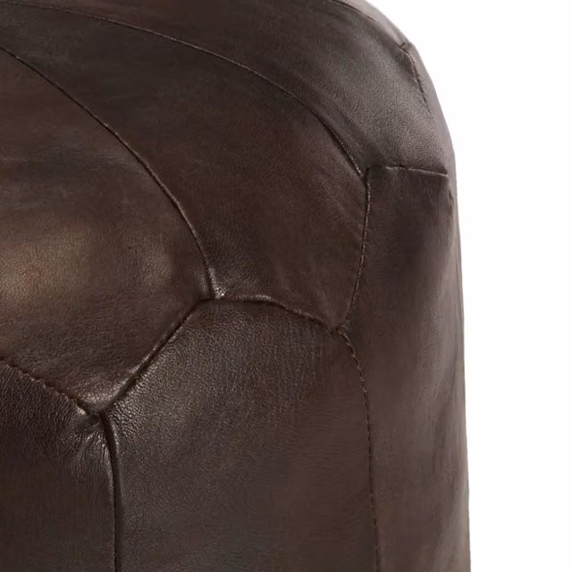 Pouf cilindrico vintage in pelle marrone vidaXL L: 40 cm, P: 35 cm