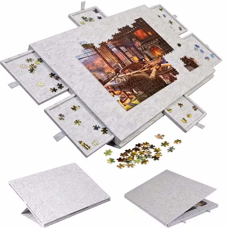 Omgoods - Tavolo da puzzle leggero con 6 cassetti per puzzle da 1000 pezzi