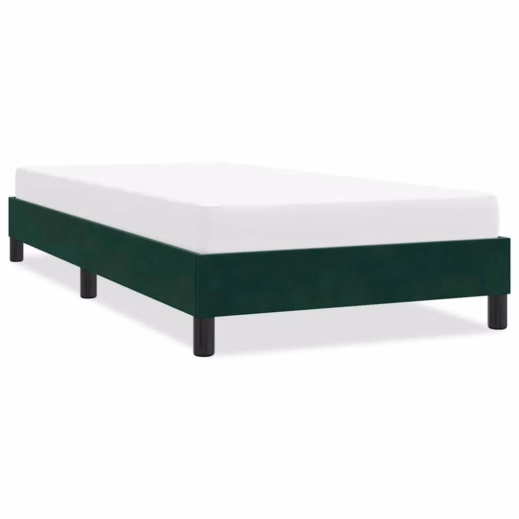 vidaXL Giroletto in Velluto Verde Scuro con Struttura Imbottita e Doghe in Legno L: 80 cm, P: 223 cm