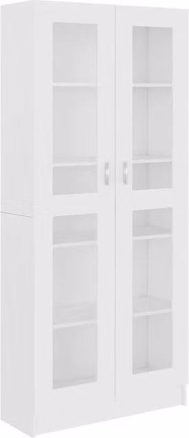 Armadietto Vetrina Bianco 82,5x30,5x185 cm Legno Multistrato CFW9036542
