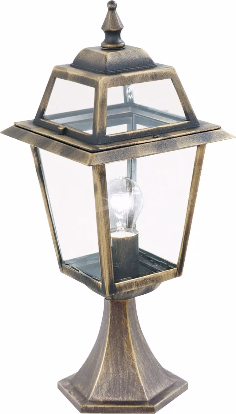 Paletto Da Esterno Vintage-Decò Nuova Orleans Alluminio Nero E Oro 1 Luce E27