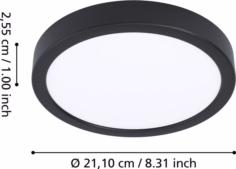 Eglo Plafoniera LED Fueva 6-Z nero Ø 21 x 3 cm RGB dimmerabile