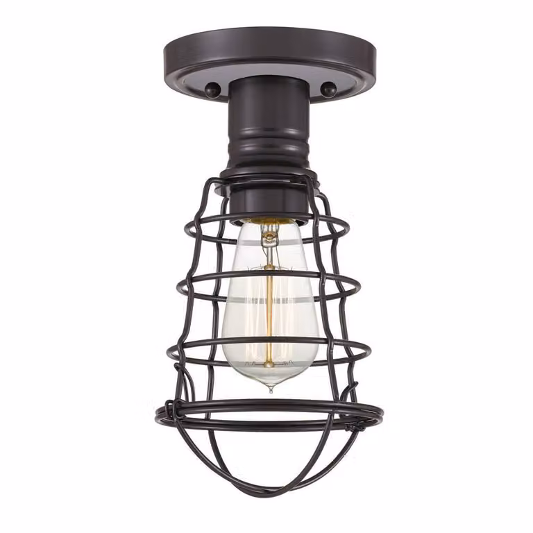 Lampada da soffitto Mixon, bronzo palladiano, 1xE27x60W, metallo, dimensioni: 27,1x14,5x13,5 cm, IP20, Quoizel
