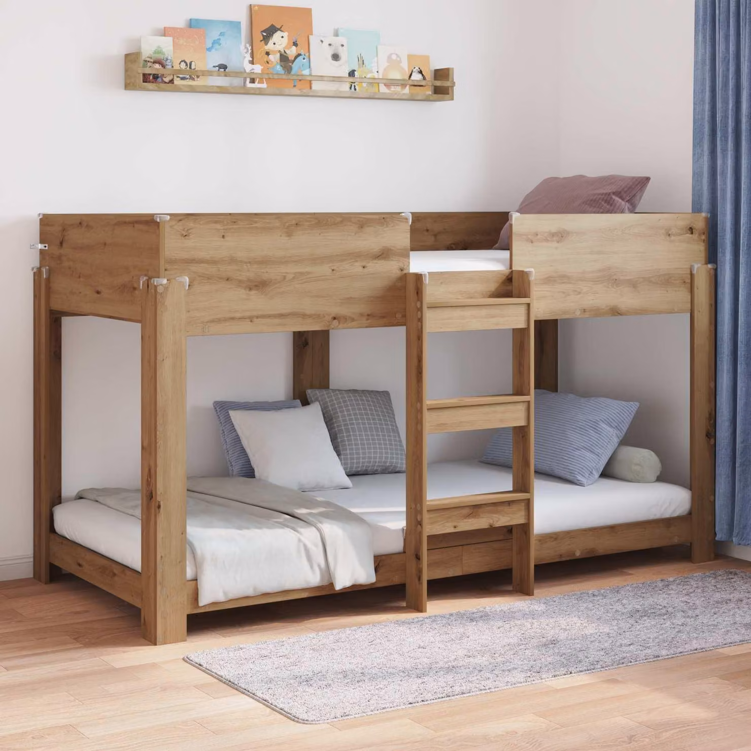 Maison Exclusive - Letto a castello per bambini in rovere artigianale 80 x 200 cm Materiale ligneo