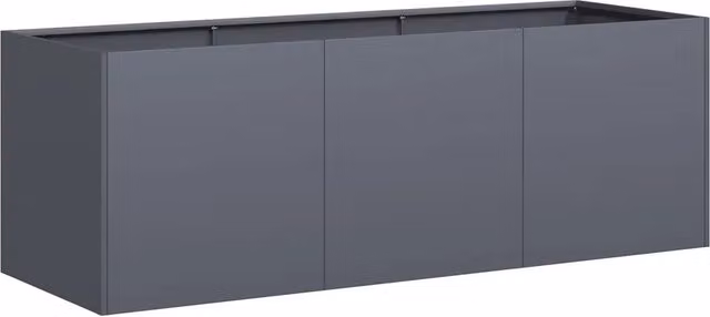 Fioriera rettangolare moderna HELLOSHOP26 in acciaio color antracite per giardino o balcone L/P/H: 120 x 40 x 40 cm – 1