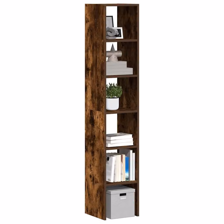 Set di 2 librerie impilabili vidaXL in truciolato e MDF, colore Rovere Fumo, L/P/H: 30 x 30 x 80 cm