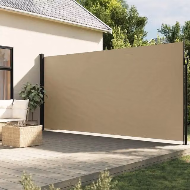 Tenda da sole laterale retrattile DESIGN IN beige in poliestere con struttura in alluminio per balcone e giardino L: 500 cm, H: 200 cm