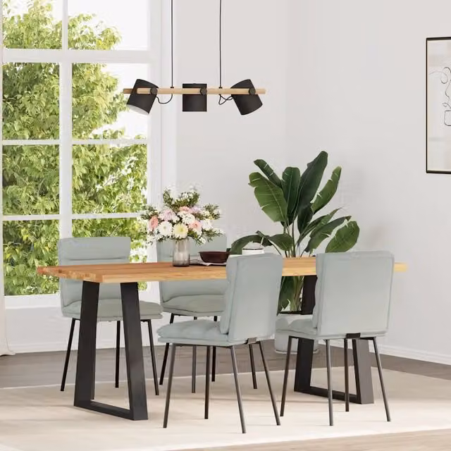Set di 4 sedie da pranzo vidaXL in velluto grigio per soggiorno e cucina – 1