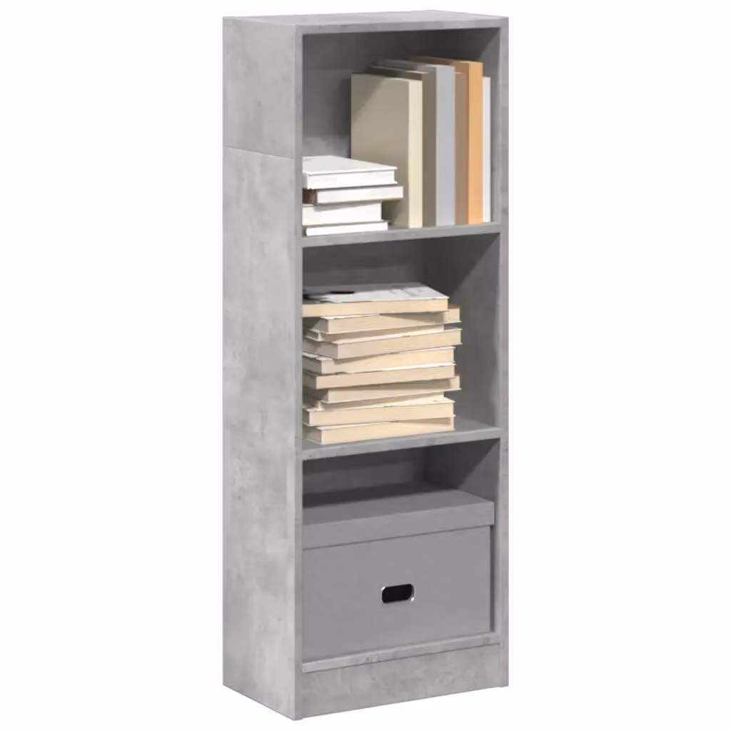 Libreria moderna vidaXL in MDF grigio opaco con pannello posteriore, L 40 cm x P 24 cm x H 109 cm