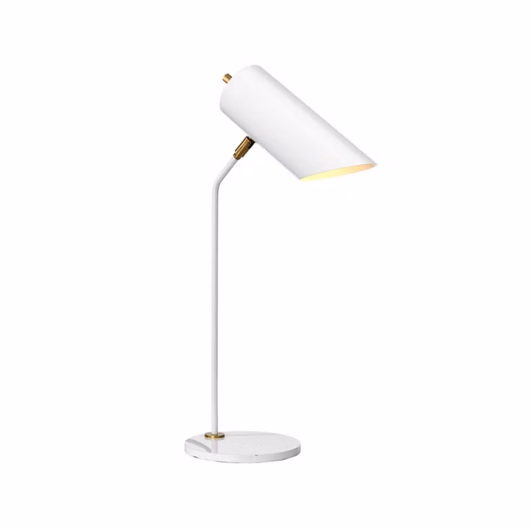 Elstead Lampada da scrivania Quinto, Bianco / Opale, Soggiorno / Sala da pranzo, Metallo, Moderno, Lampada da tavolo