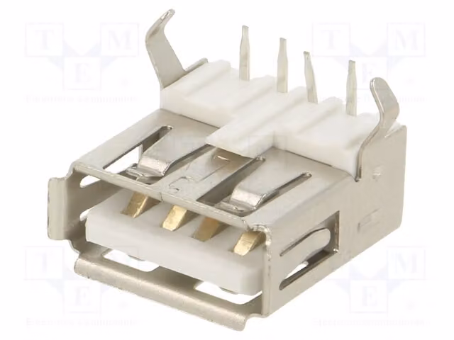 1 connettore PIN: 4, angolo di 90°, 1A, montaggio a traversa, USB A, USB 2.0, 30V, compatibile con USB e IEEE1394