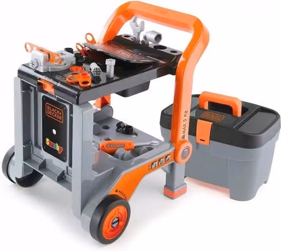 Banco di lavoro multifunzionale 3-in-1 per bambini con cassetto per strumenti, multicolore, L/P/H: 36 x 18 x 18 cm