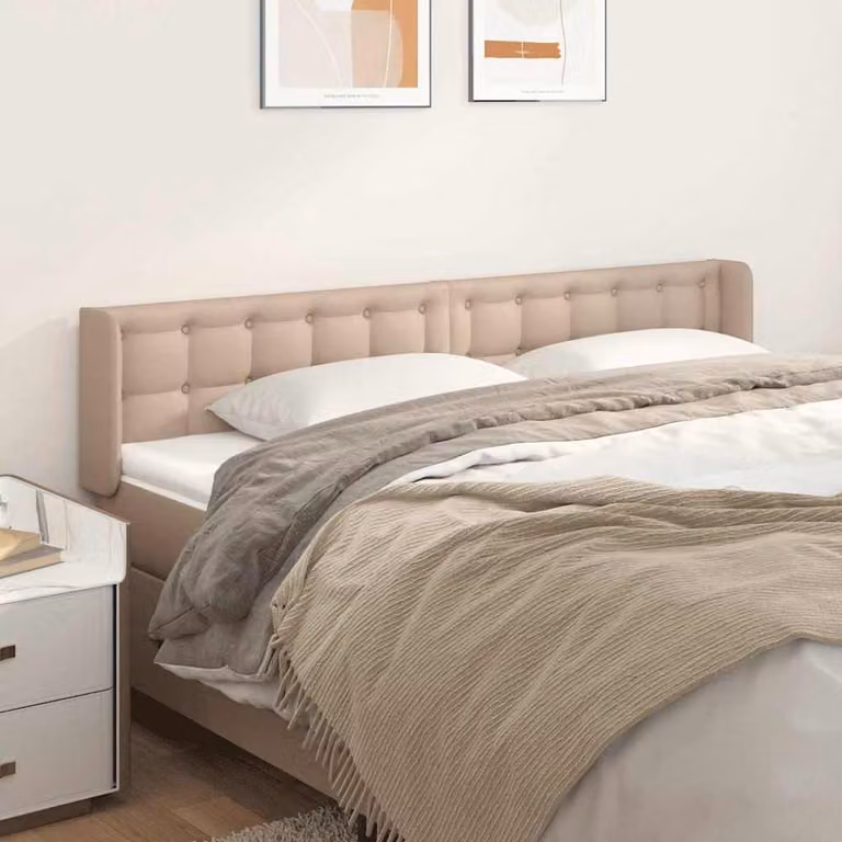 Testiera ad orecchio vidaXL in similpelle color cappuccino, L: 183 cm, P: 16 cm, H: 78-88 cm