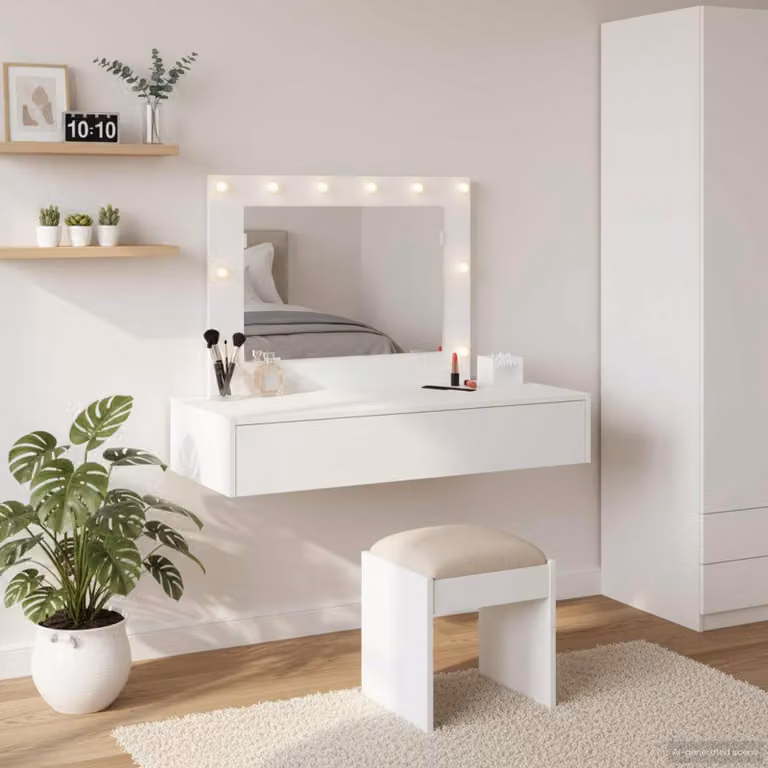 vidaXL Tavolo da Trucco Moderno Bianco in MDF L/P/H: 100 x 40 x 70 cm