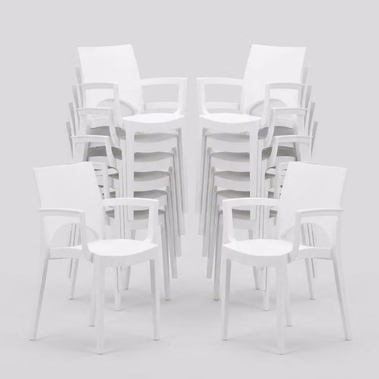 set di 24 sedie Paris Arm Grand Soleil con braccioli ristoranti e bar - bianco