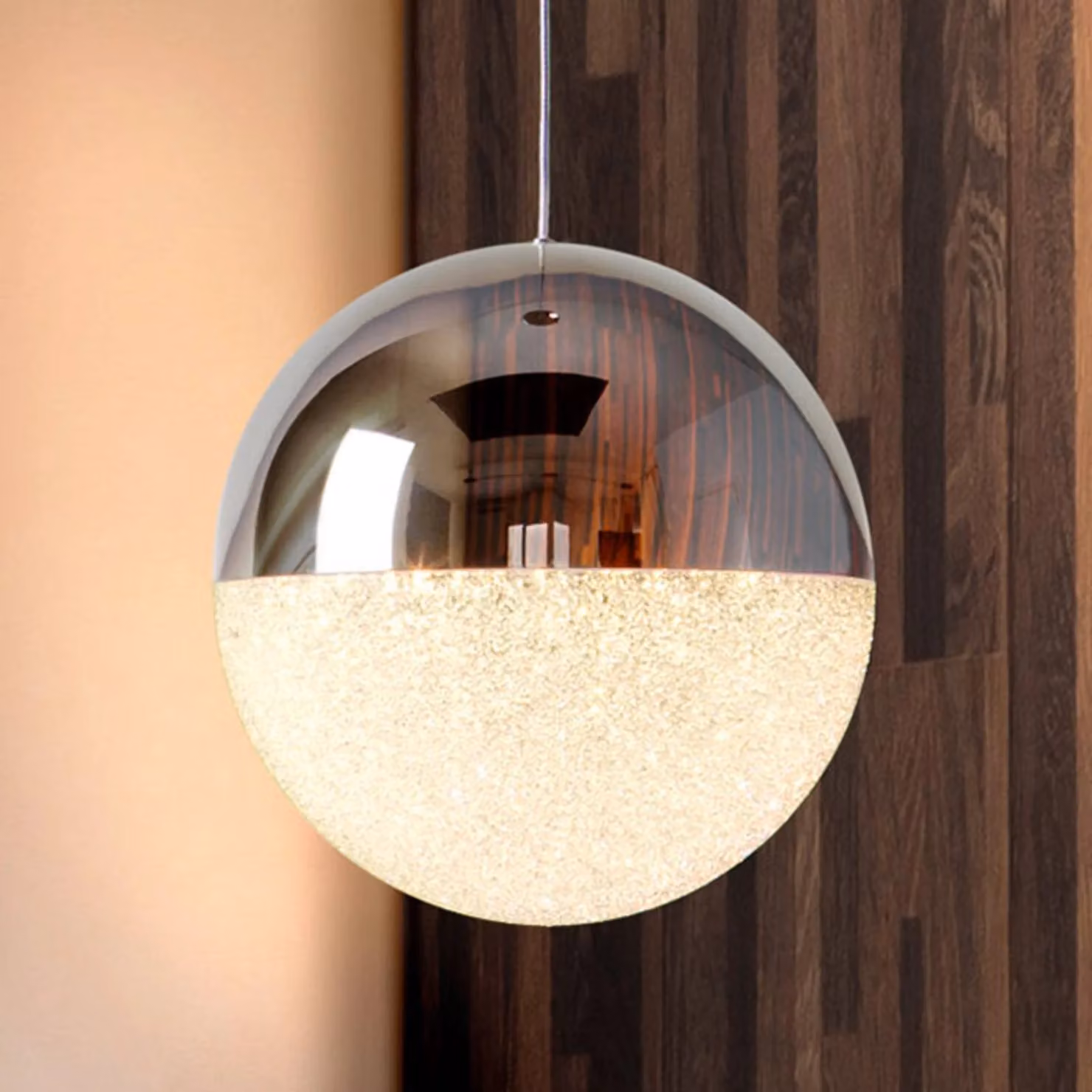 Schuller Valencia Lampada LED sferica Sphere, Cromo / Argento, Soggiorno / Sala da pranzo, Metallo, Moderno