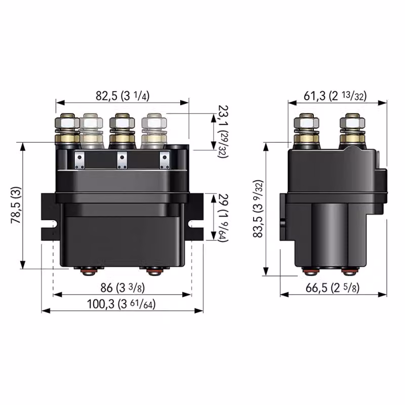 Teleruttore Quick a 4 terminali 24V nero IP66 – 2