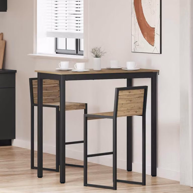 Tavolo da pranzo rettangolare con gambe in metallo, ideale per la cucina