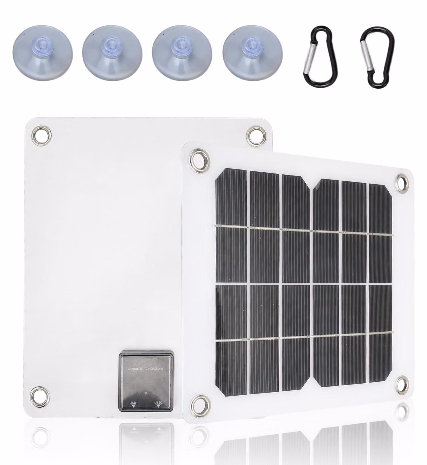 Pannello solare monocristallino da 20 W, 5 V, con porta USB, portatile