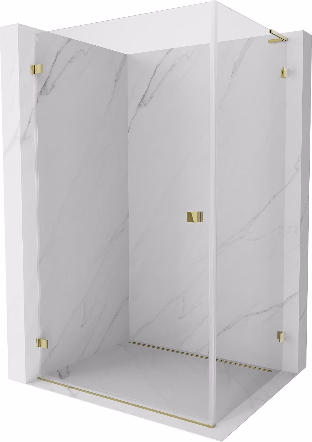 Mexen Lunar-B L cabina doccia a battente sinistra 95 x 80 cm, trasparente, oro - 832L-095-080-50-00-L