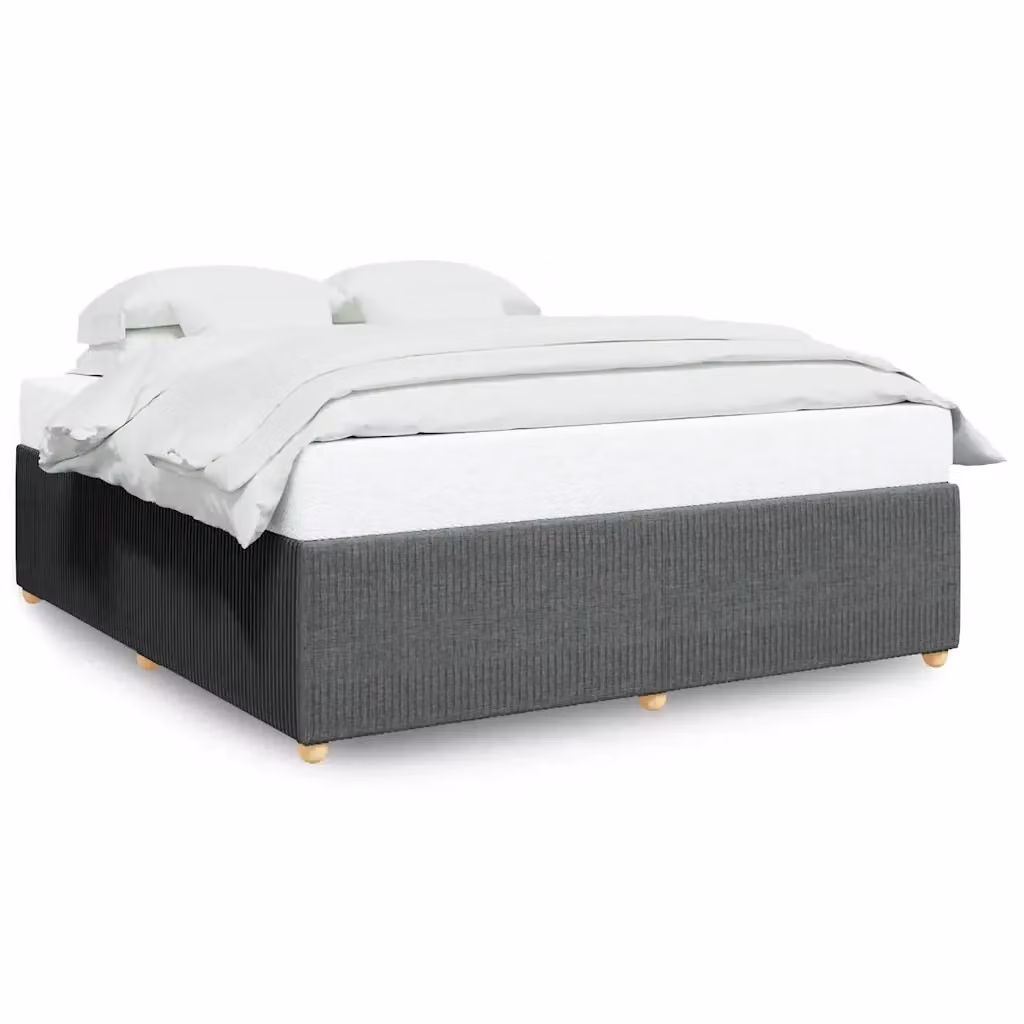 Giroletto vidaXL senza materasso in tessuto grigio con struttura in legno e doghe 200 x 200 cm – 2