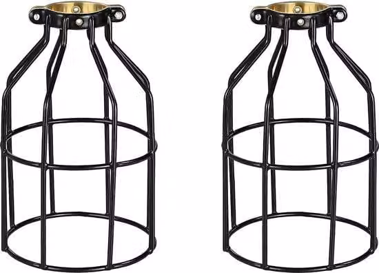 Lampada a sospensione a due luci regolabile, supporto in metallo, paralume, design vintage, lampada in stile rustico, stile retrò, nera