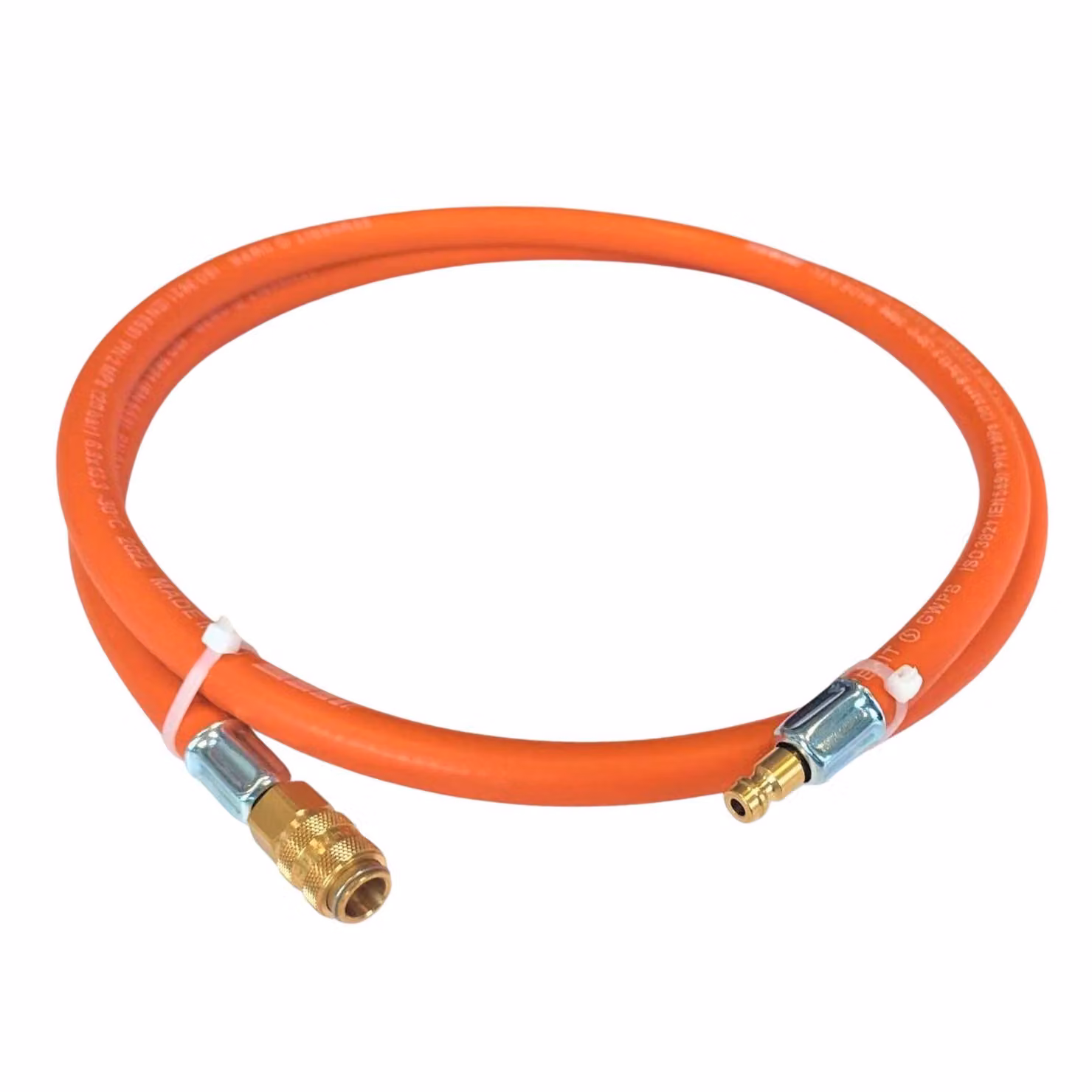 Prolunga per gas propano-butano con attacco rapido 10m 20 bar Ø6,3mm RQS DN5 presa x DN5 spina camper gas barbecue campeggio