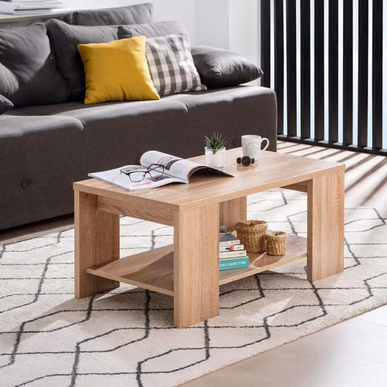 Dmora Tavolino da Salotto Piraino 91x51x42h cm Marrone Rovere, un Vano Forma Rettangolare