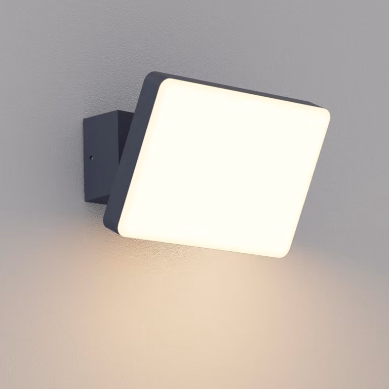 Lampada da parete a LED per esterni, 24 W, 1500 lumen, luce bianco caldo, grado di protezione IP65, colore grigio antracite